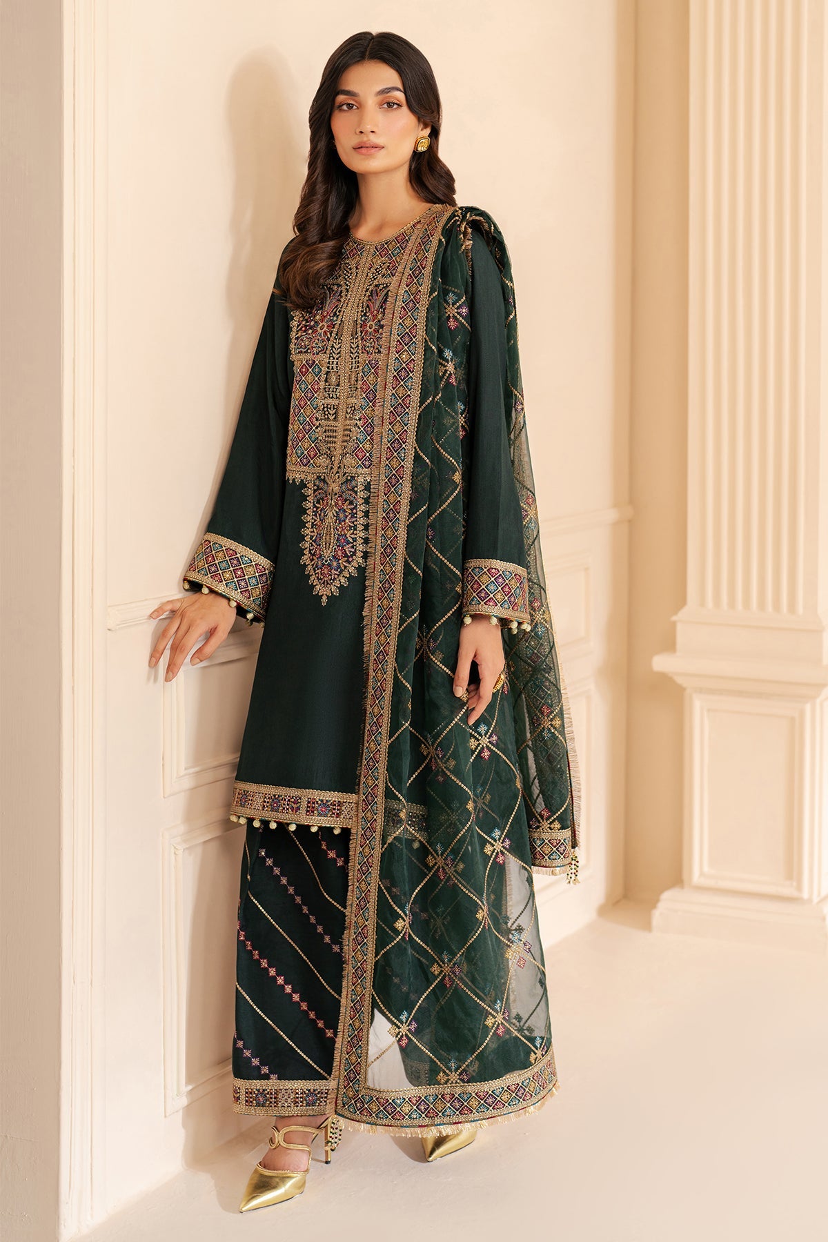 Embroidered Raw Silk UR-7049