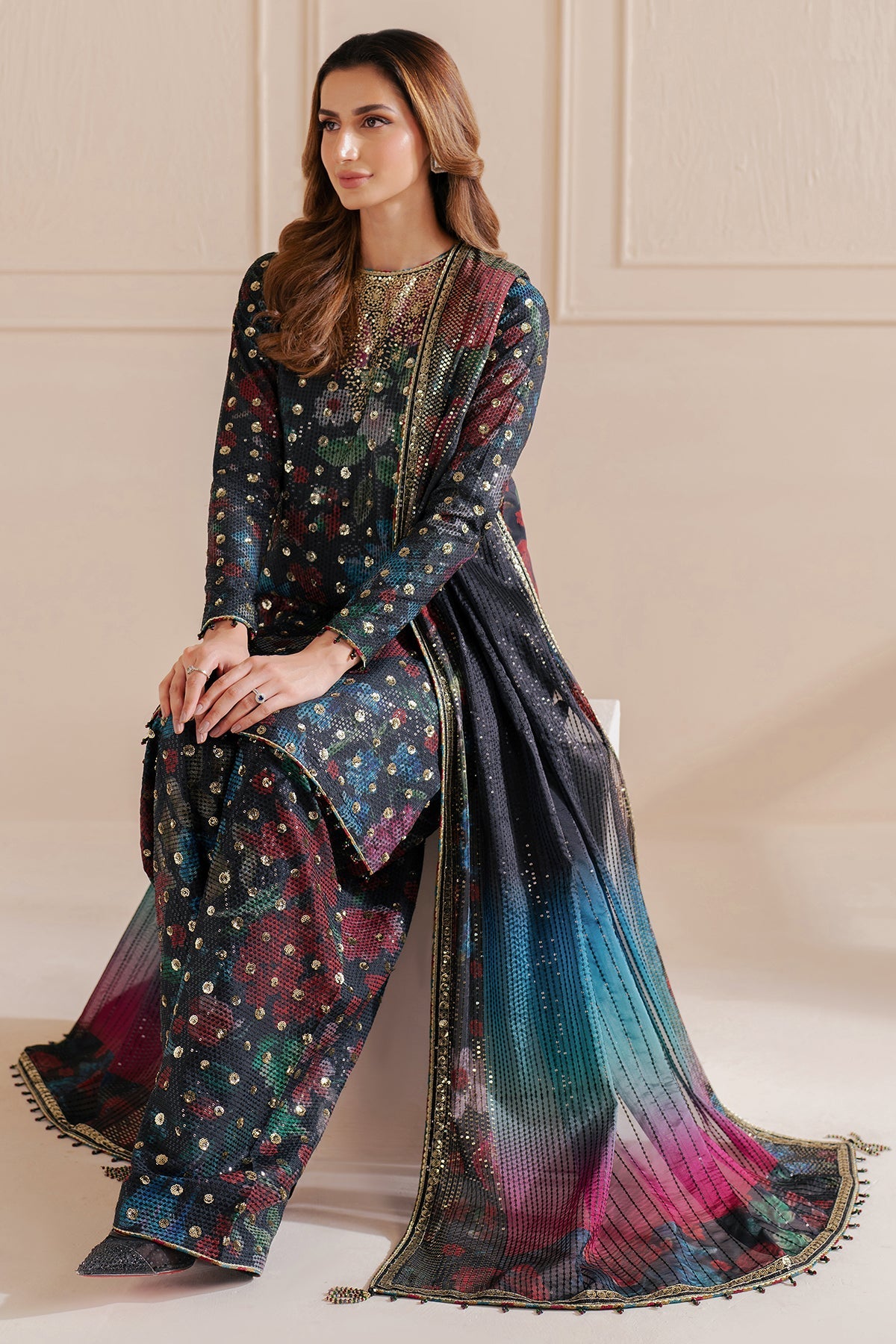 Embroidered Raw Silk UR-7051