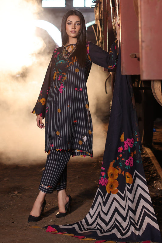 3-PC Printed Khaddar Shirt with Printed Khaddar Dupatta suit CPW4-04 P