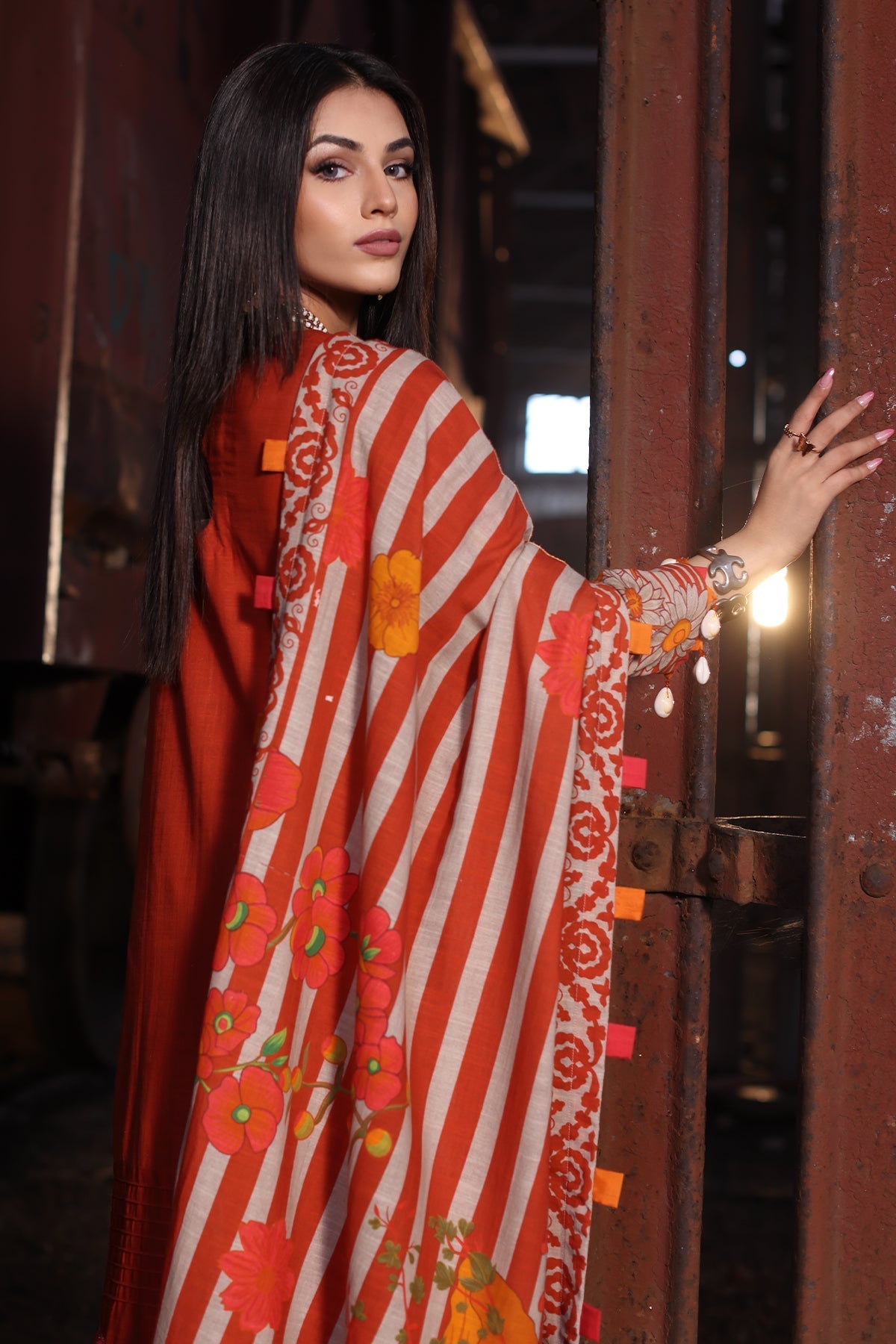 3-PC Printed Khaddar Shirt with Printed Khaddar Dupatta suit CPW4-08 P