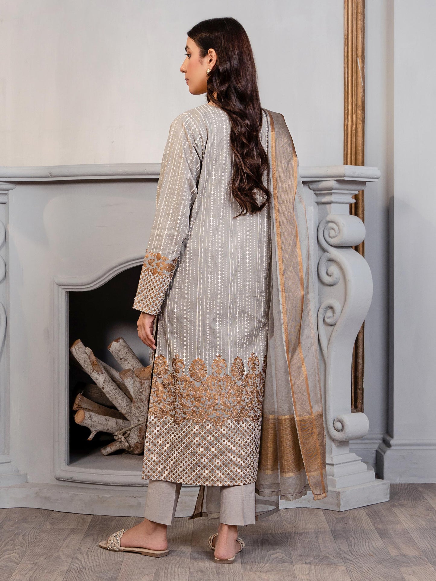 3 Piece Lawn Suit-Paste Print (Pret)