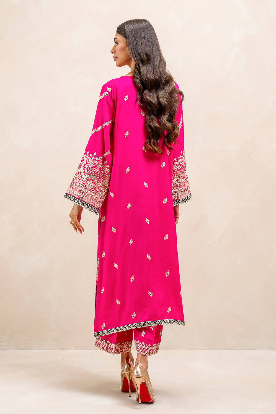 2 PIECE EMBROIDERED SILK SUIT (LUXURY-PRET)