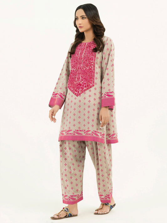 2 Piece Jacquard Suit-Embroidered (Pret)