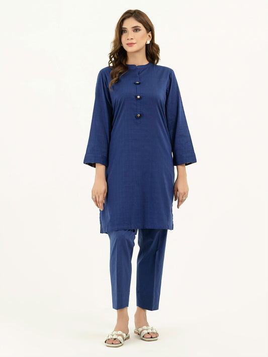 2 Piece Textured Lawn Suit-Dyed  (Pret)