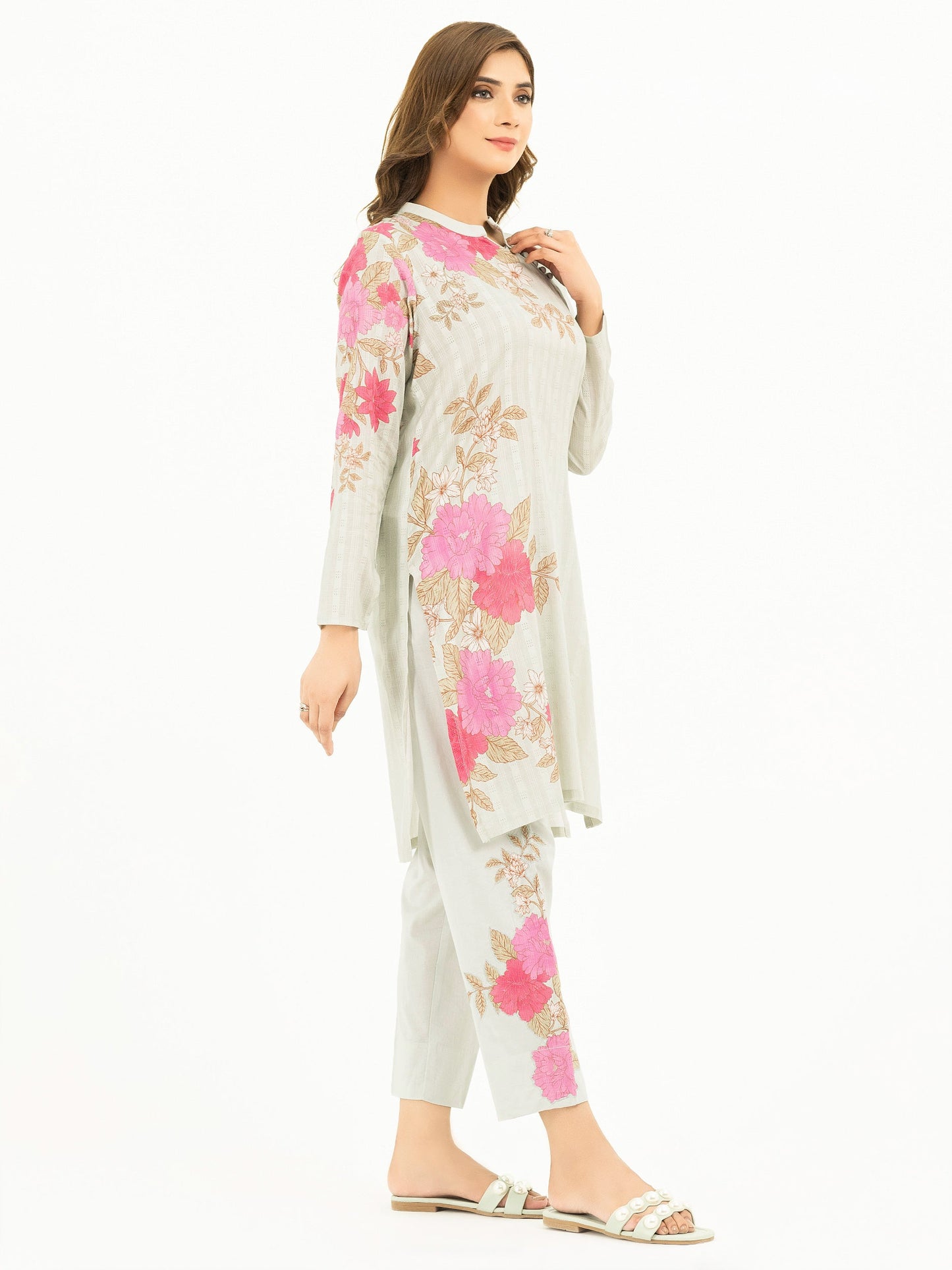 2 Piece Texture Lawn Suit-Printed (Pret)