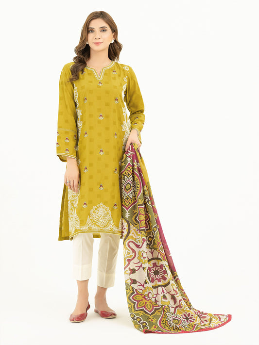 2 Piece Texture Lawn Suit-Embroidered (Pret)