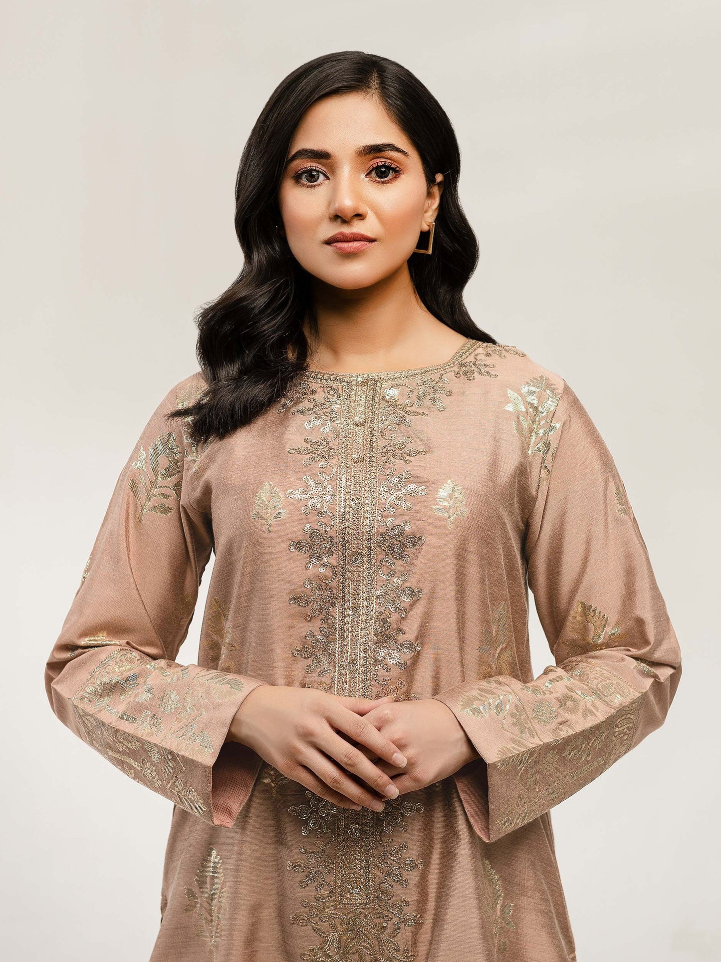 2 Piece Jacquard Suit-Embroidered (Pret)