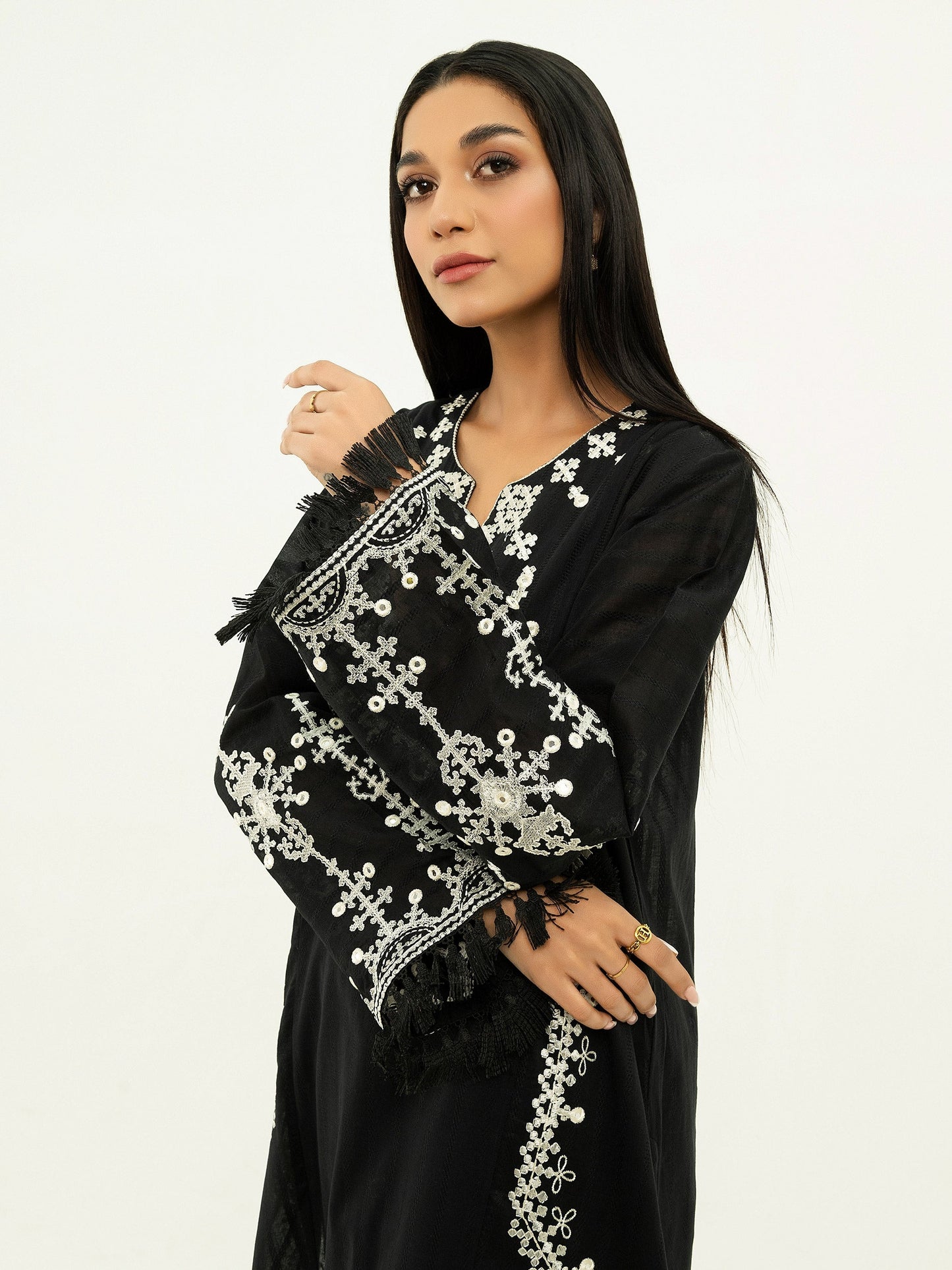 Texture Lawn Shirt-Embroidered (Pret)