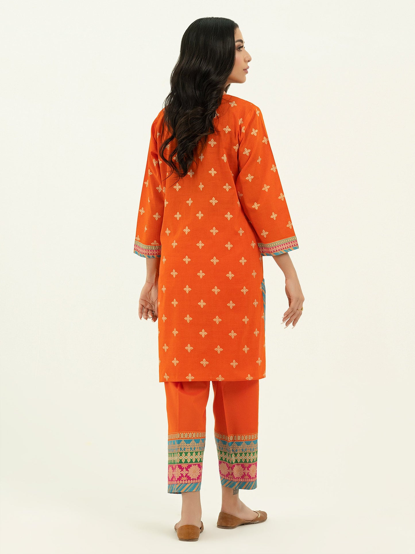 2 Piece Lawn Suit-Gold Paste Print (Pret)