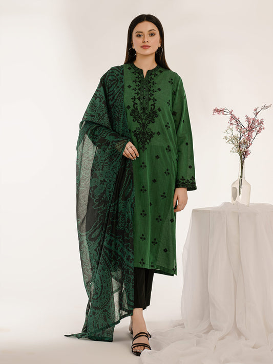 2 Piece Yarn Dyed Suit-Embroidered (Pret)