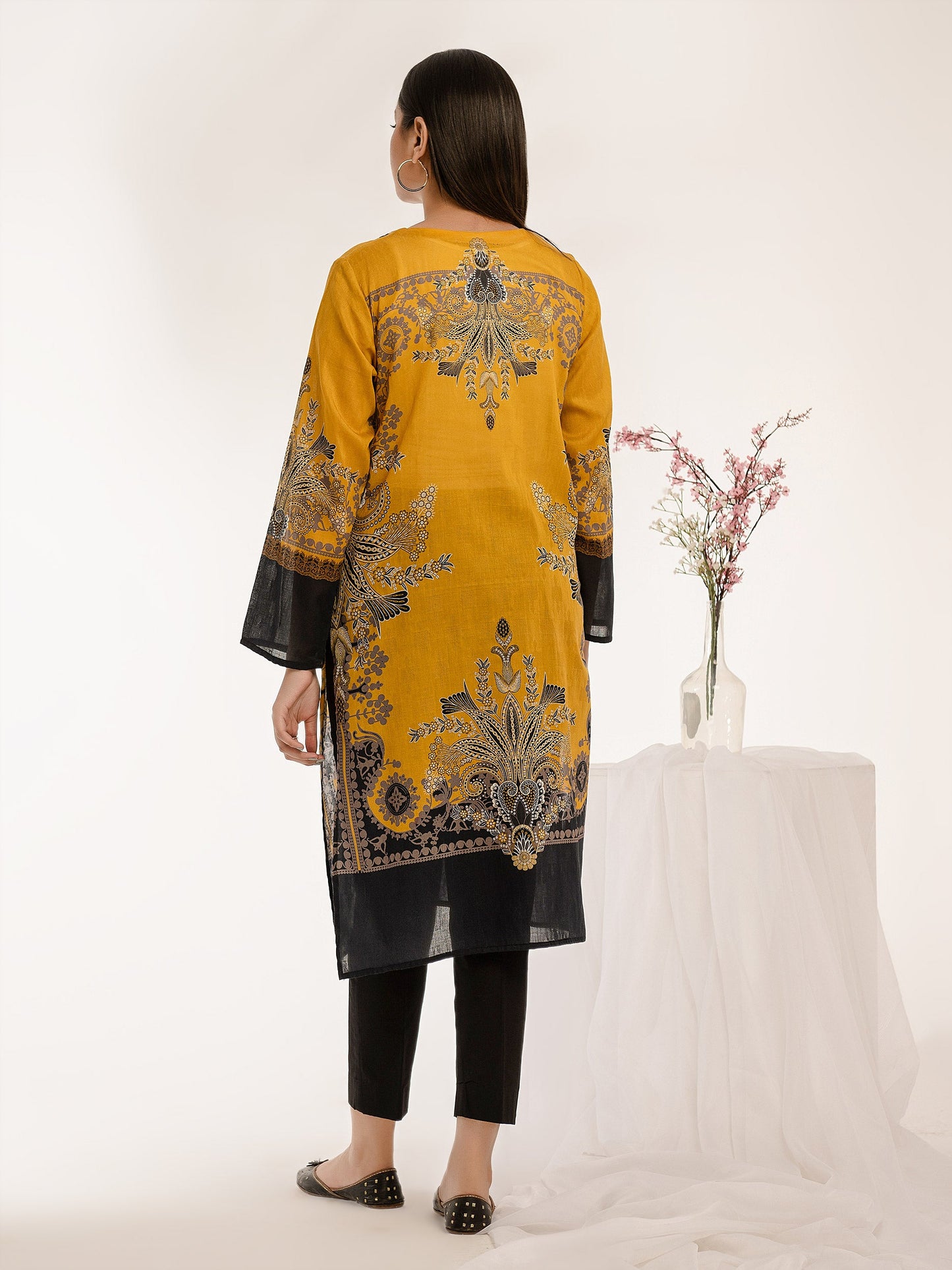 Texture Lawn Shirt-Embroidered (Pret)