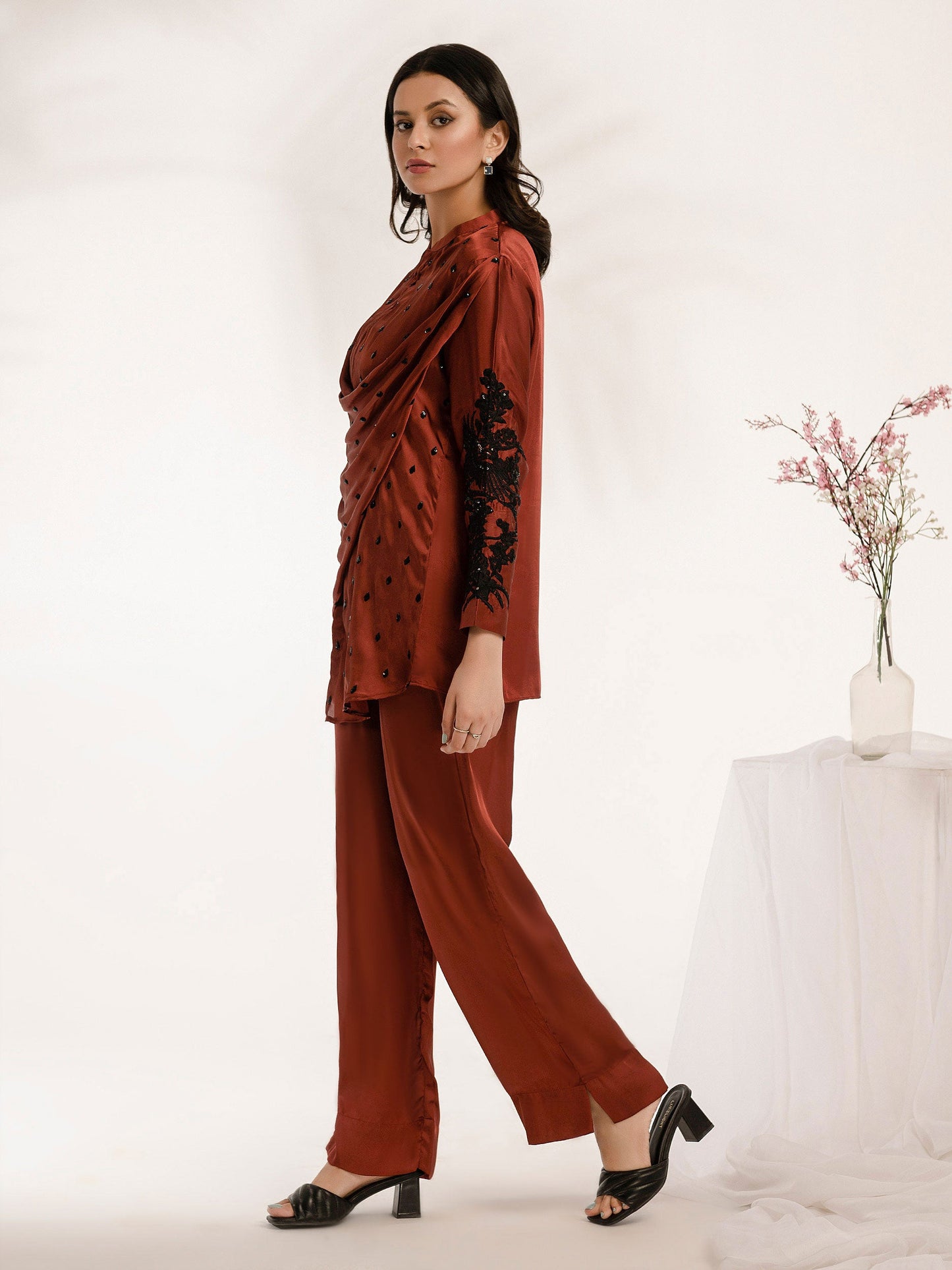 2 Piece Silk Suit-Embroidered (Pret)