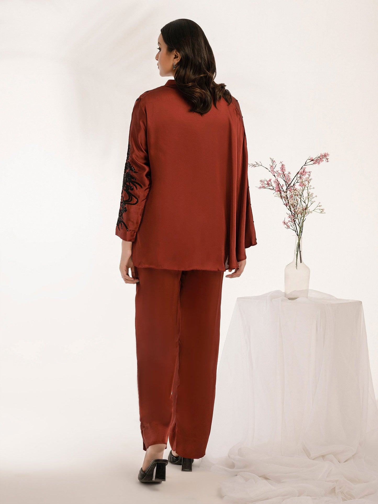 2 Piece Silk Suit-Embroidered (Pret)