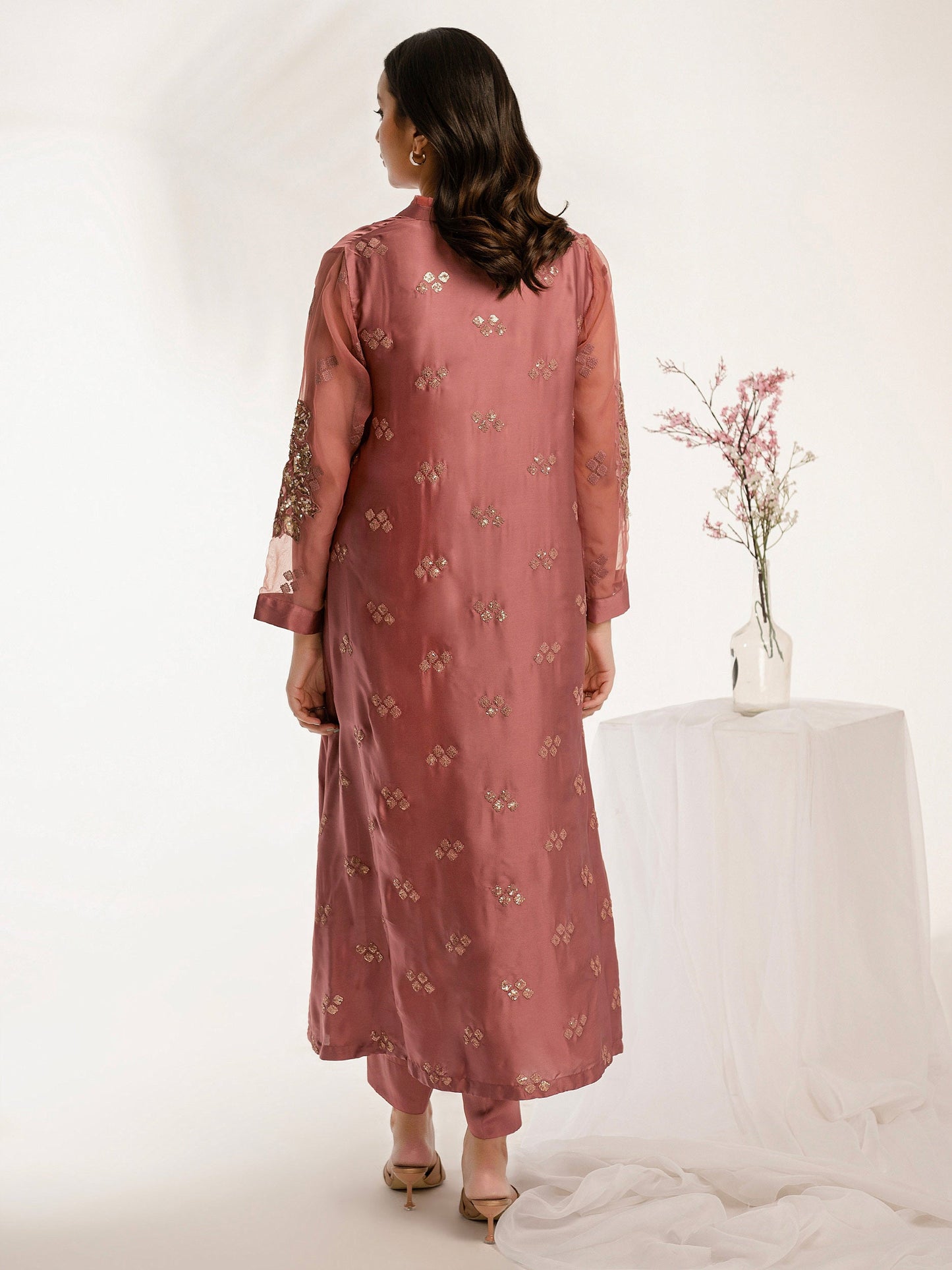 2 Piece Silk Suit-Embroidered (Pret)