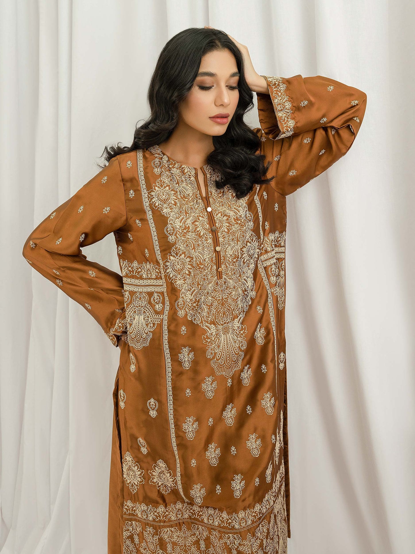 2 Piece Silk Suit- Embroidered (Pret)