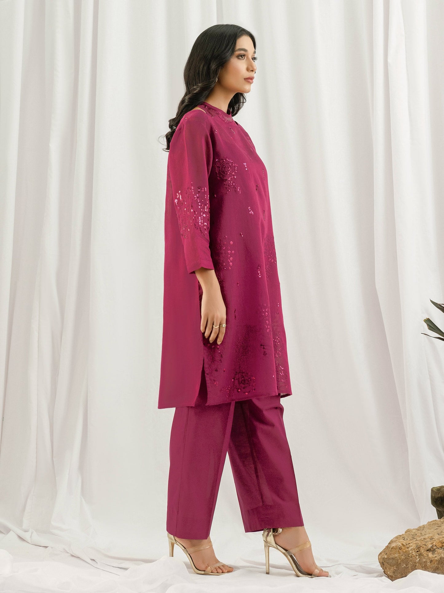 2 Piece Cotton Net Suit- Embroidered (Pret)