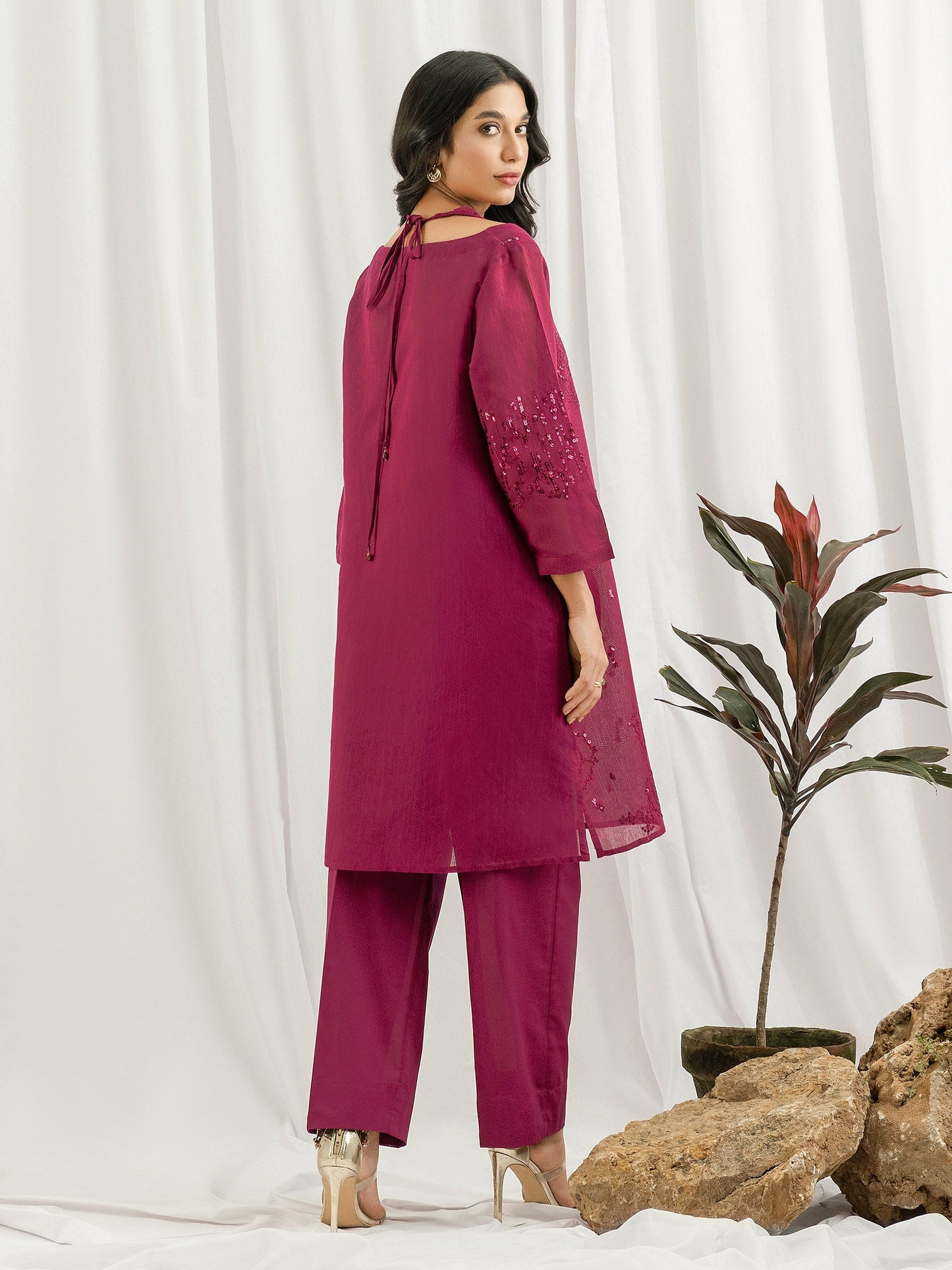 2 Piece Cotton Net Suit- Embroidered (Pret)