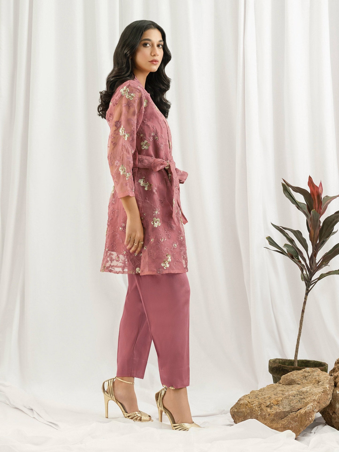 3 Piece Organza Suit- Embroidered (Pret)