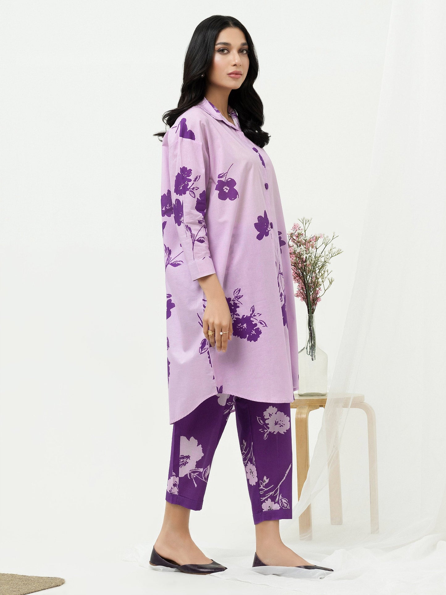 2 Piece Cambric Suit-Printed (Pret)