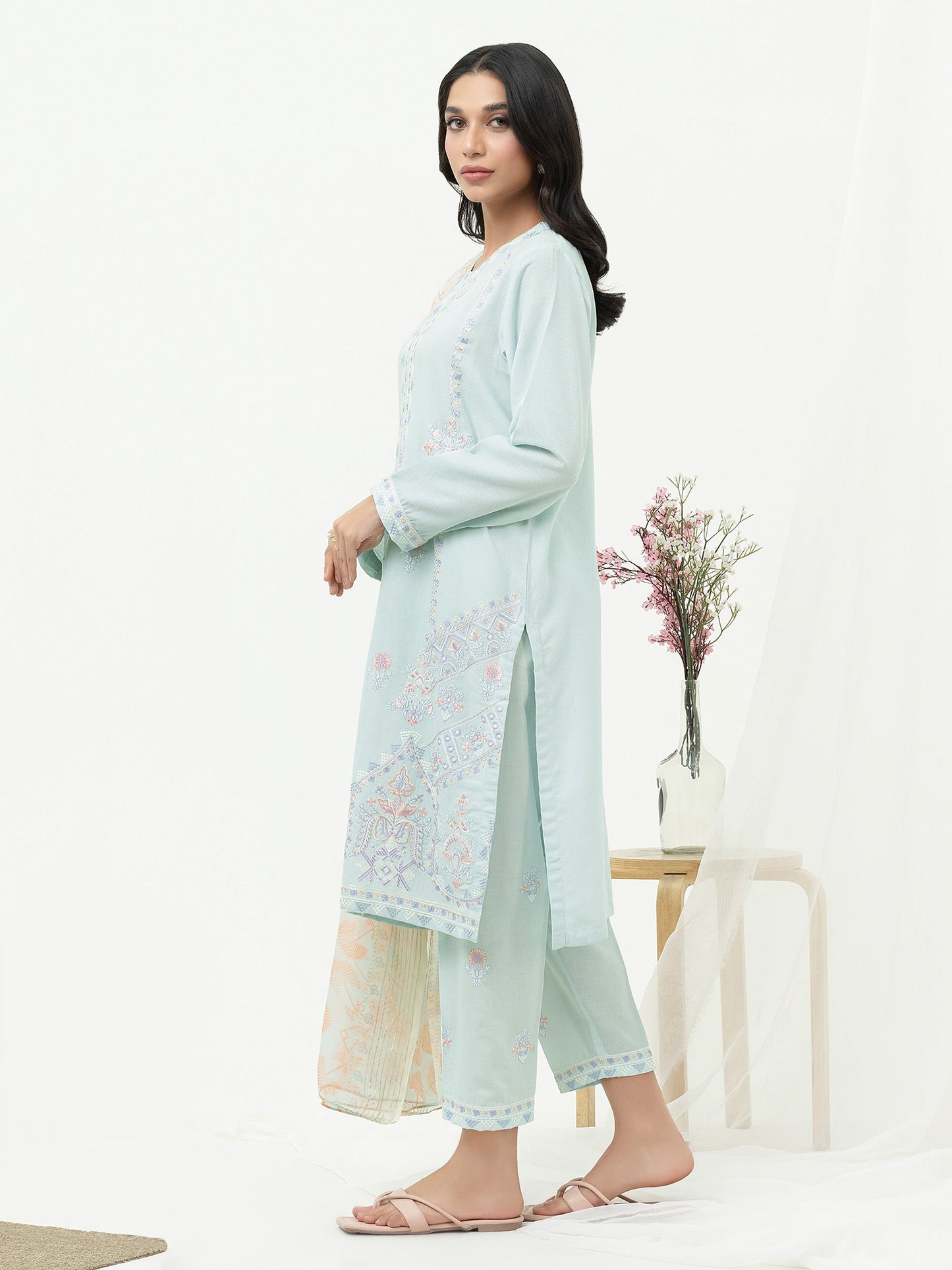 3 Piece Karandi Lawn Suit-Embroidered (Pret)