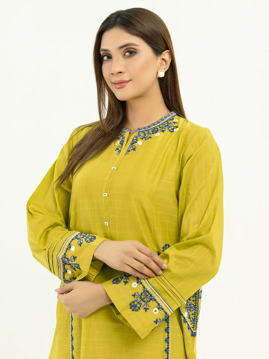 Texture Lawn Shirt-Embroidered (Pret)