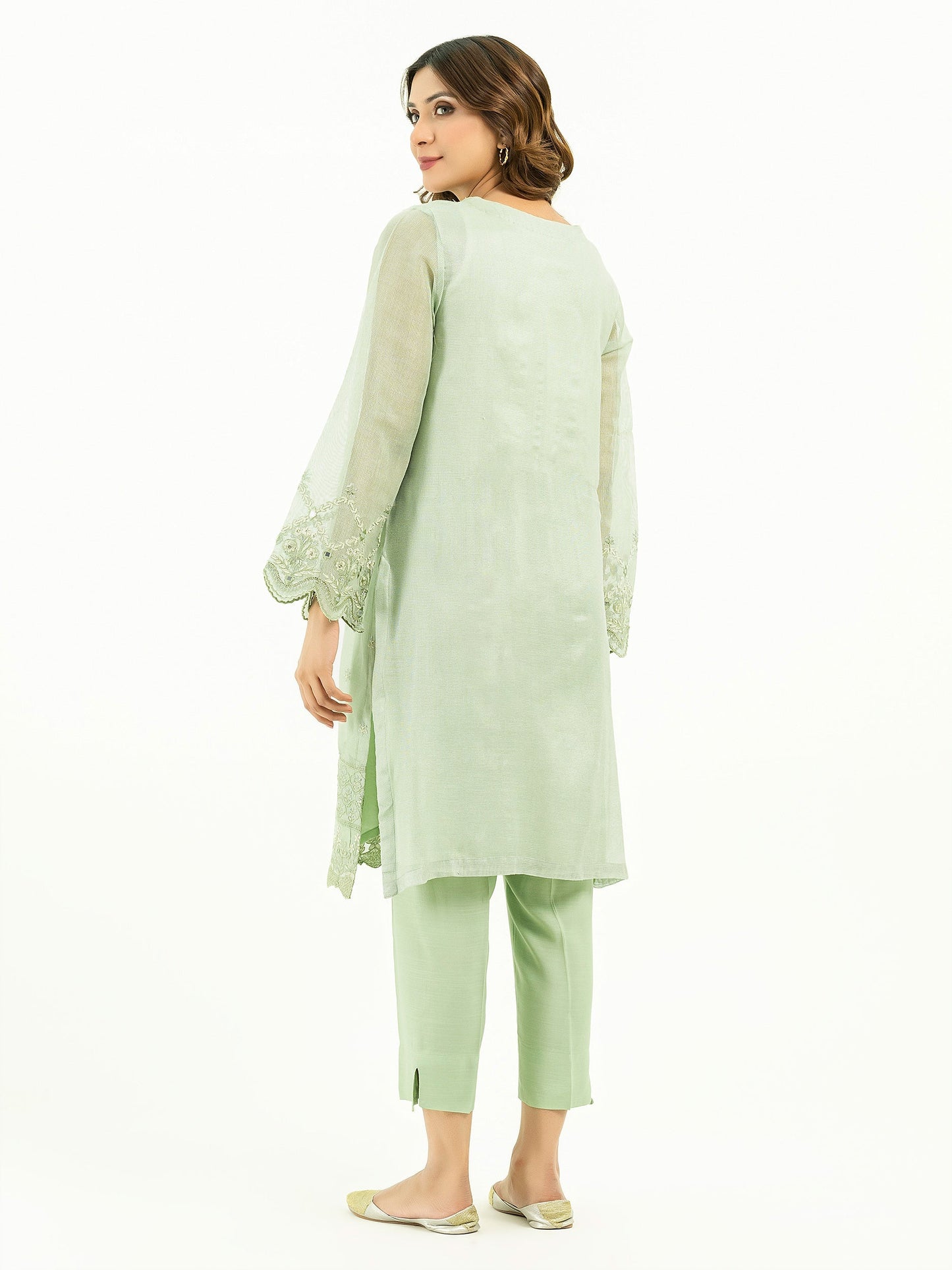 2 Piece Cotton Net Suit-Embroidered (Pret)