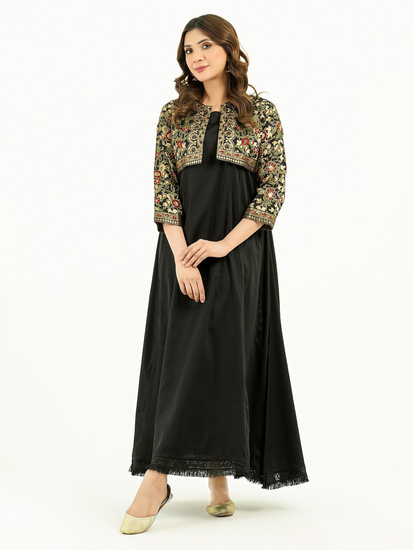 Jacquard Frock-Embellished (Pret)