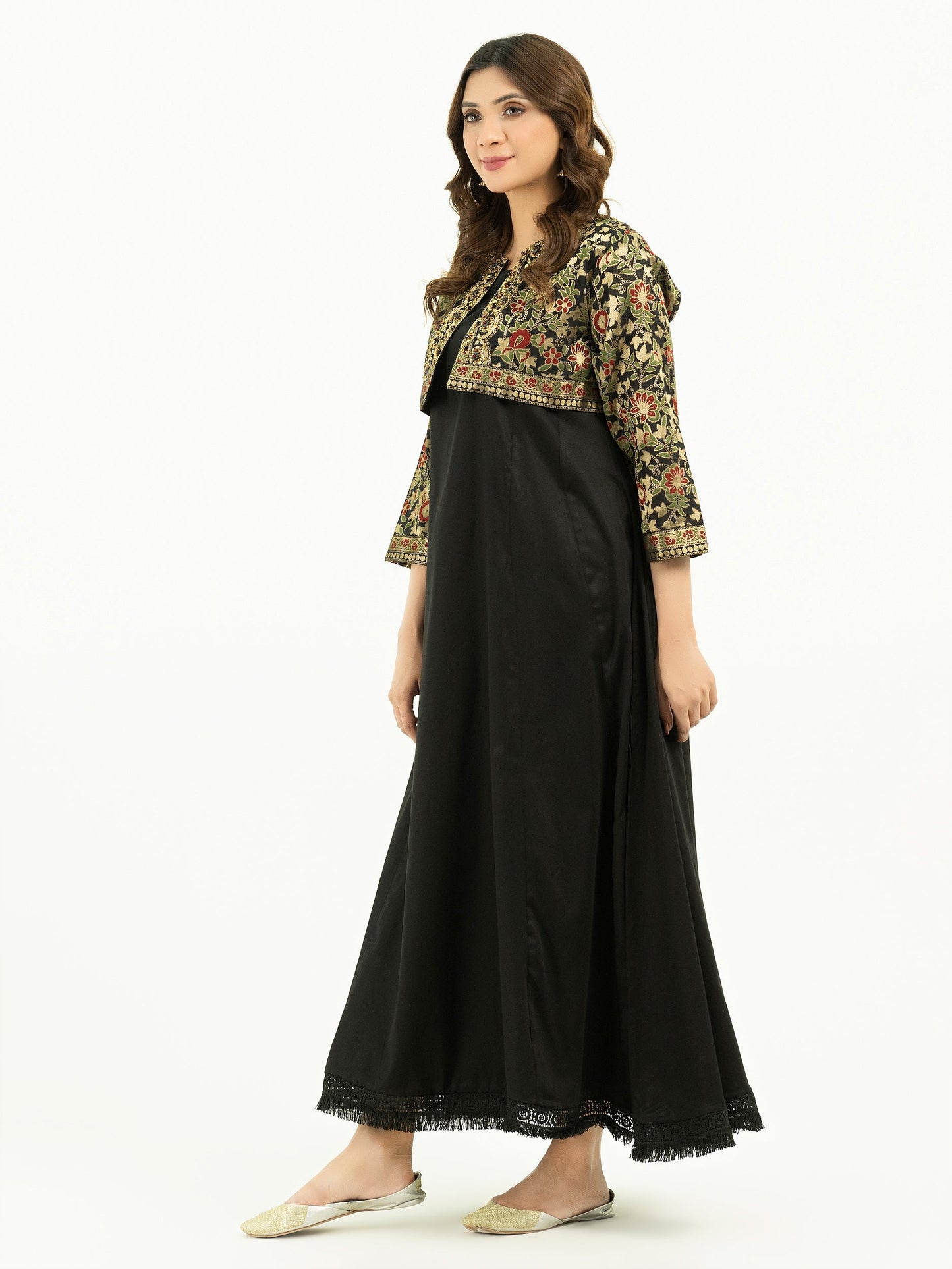 Jacquard Frock-Embellished (Pret)