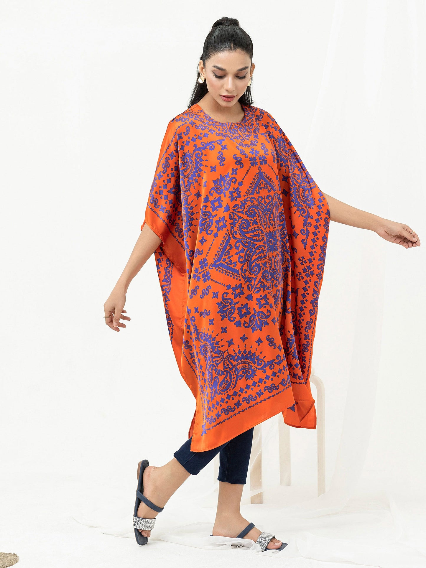 Silk Kaftan-Printed (Pret)