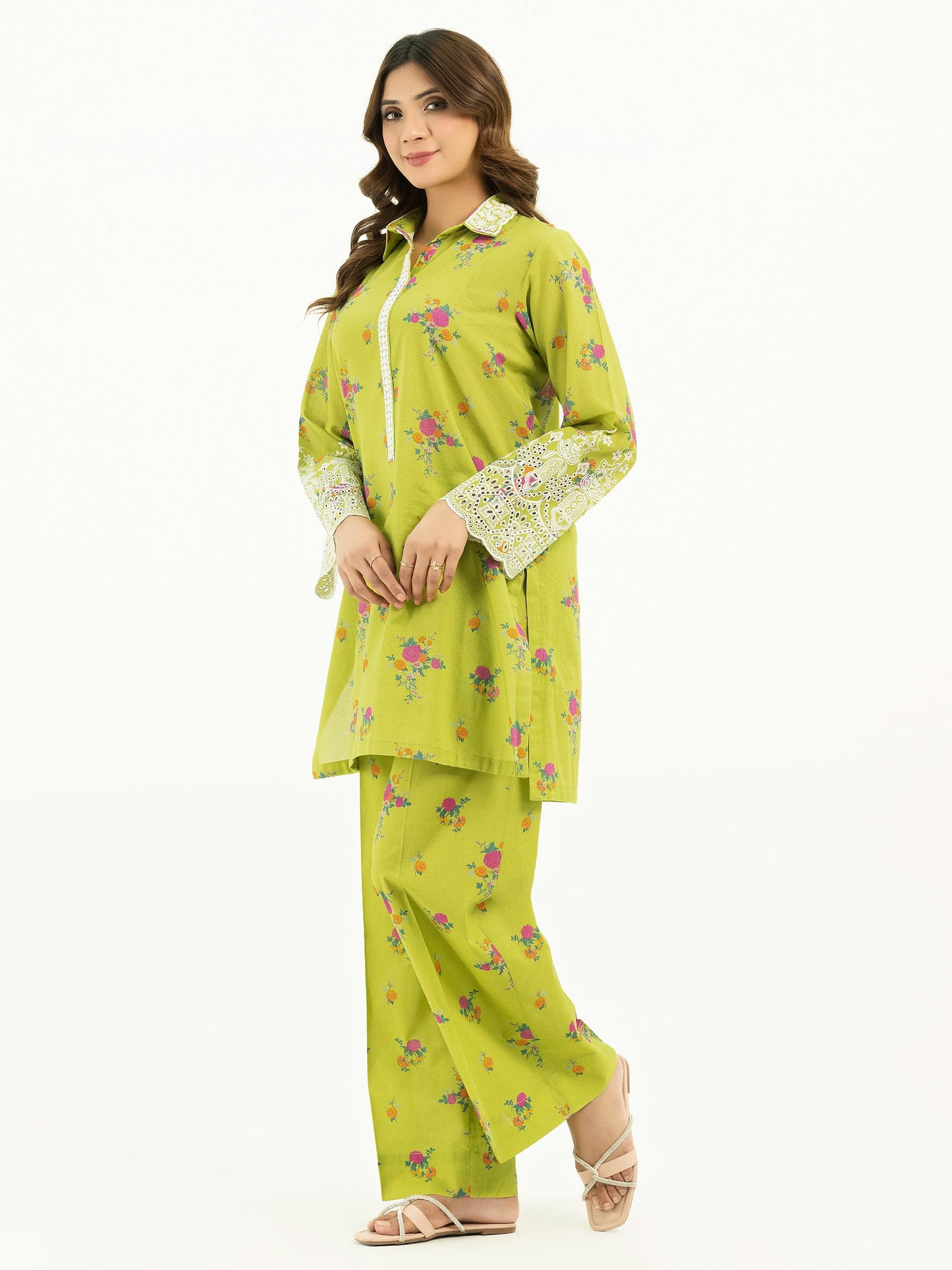 Texture Lawn Co-ord-Embroidered (Pret)