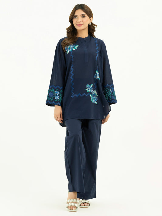 2 Piece Texture Lawn Suit-Embroidered (Pret)