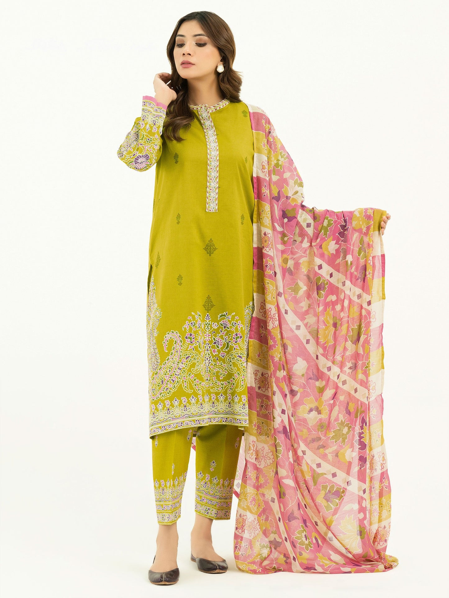 3 Piece Lawn Suit-Paste Print (Pret)