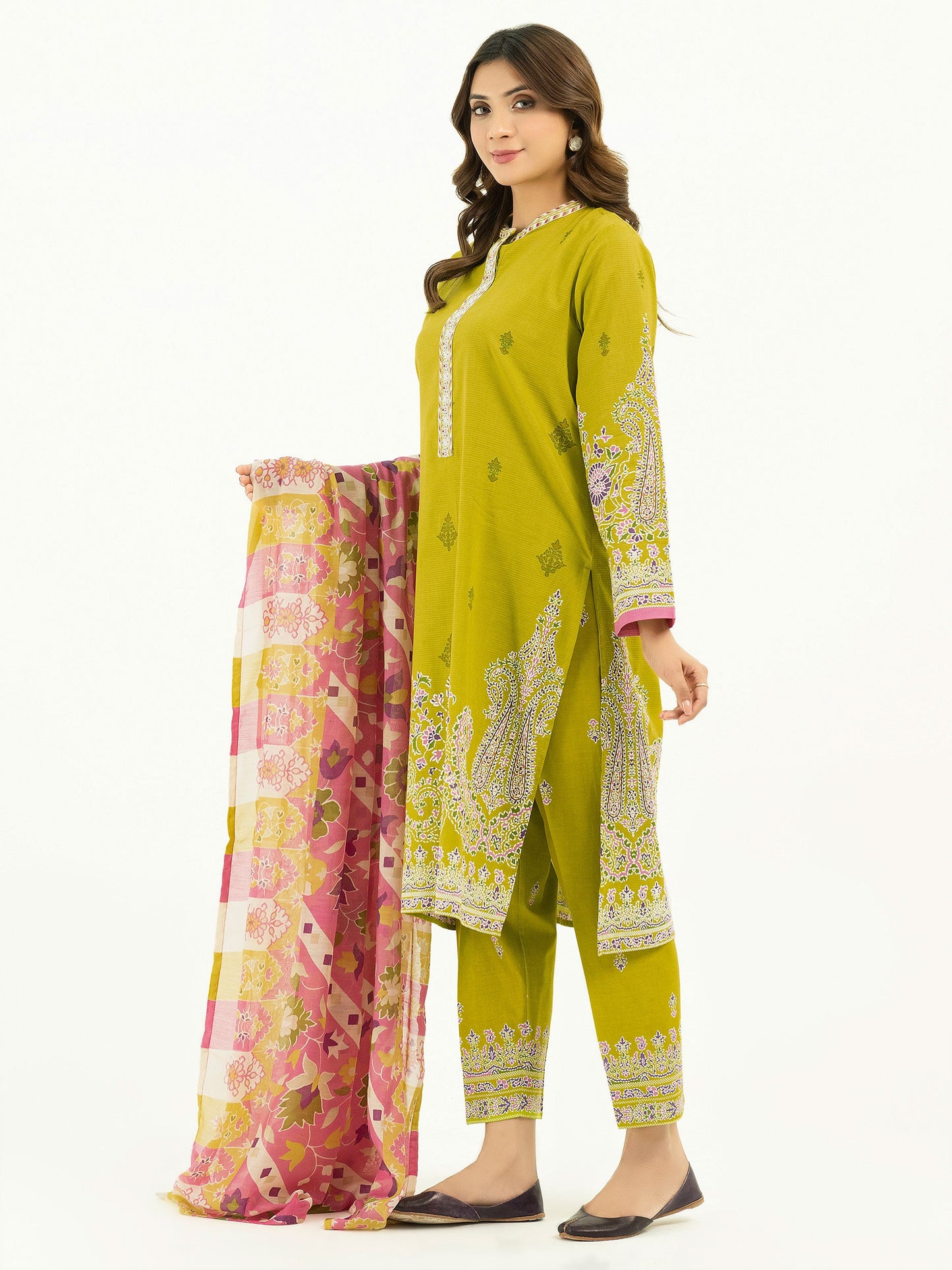 3 Piece Lawn Suit-Paste Print (Pret)