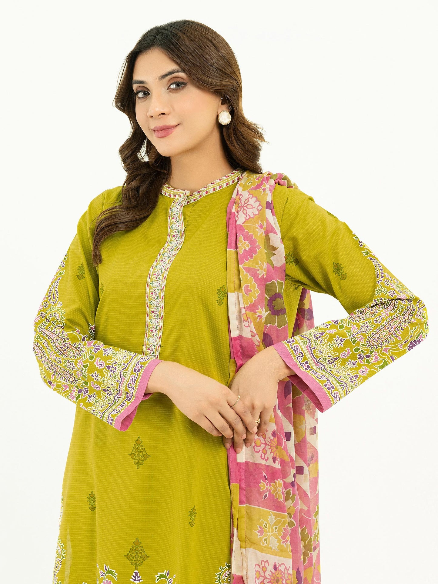 3 Piece Lawn Suit-Paste Print (Pret)