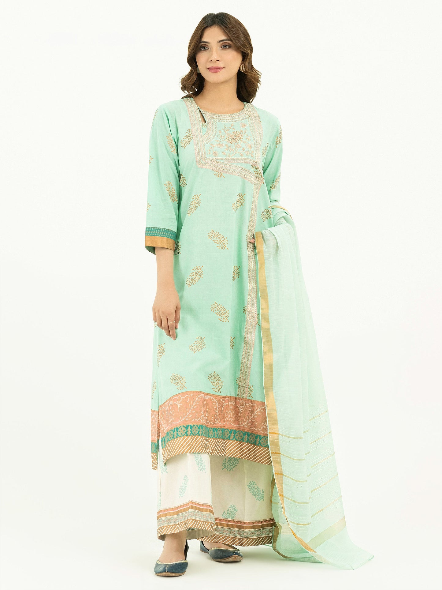 3 Piece Lawn Suit-Paste Print (Pret)