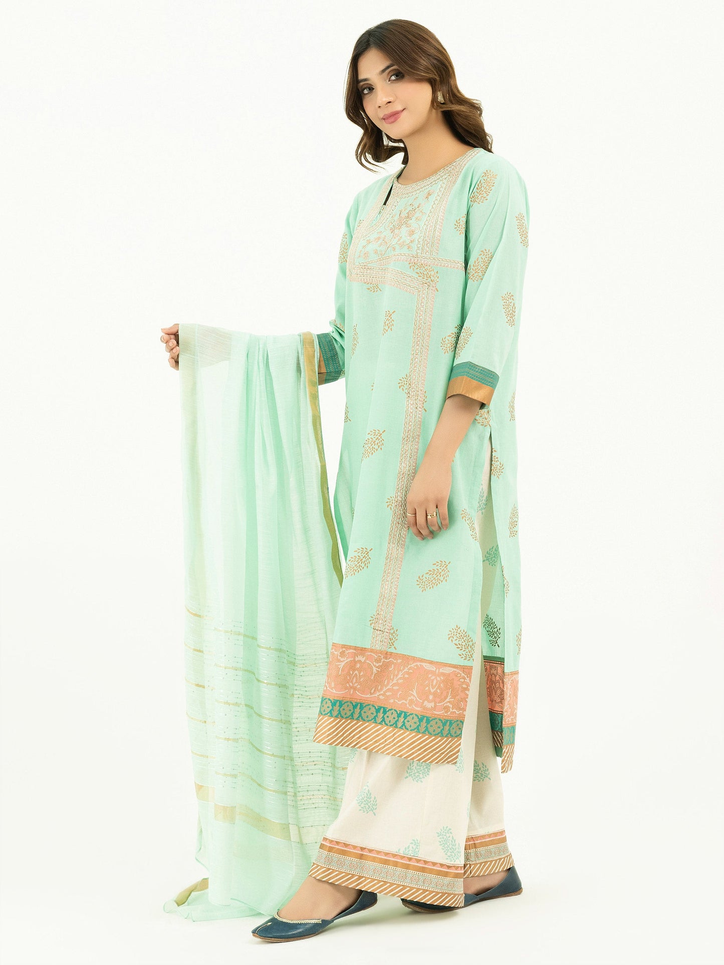 3 Piece Lawn Suit-Paste Print (Pret)