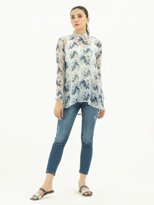 Printed Chiffon Top