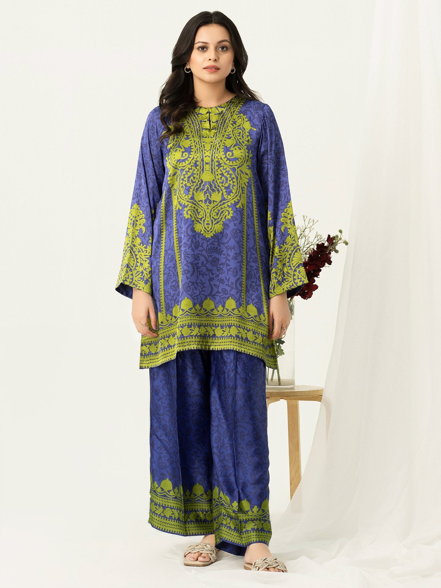 2 Piece Silk Suit-Printed (Pret)