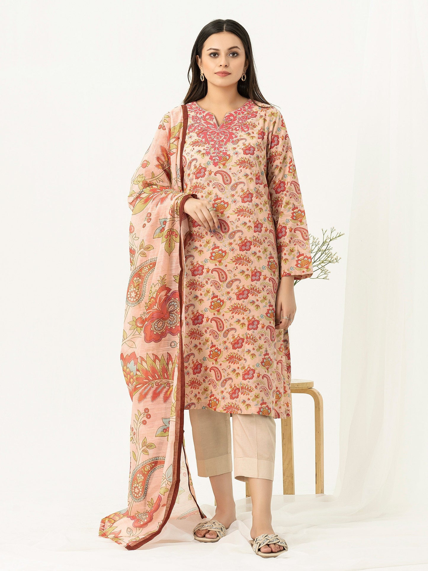 2 Piece Lawn Suit- Embroidered (Pret)