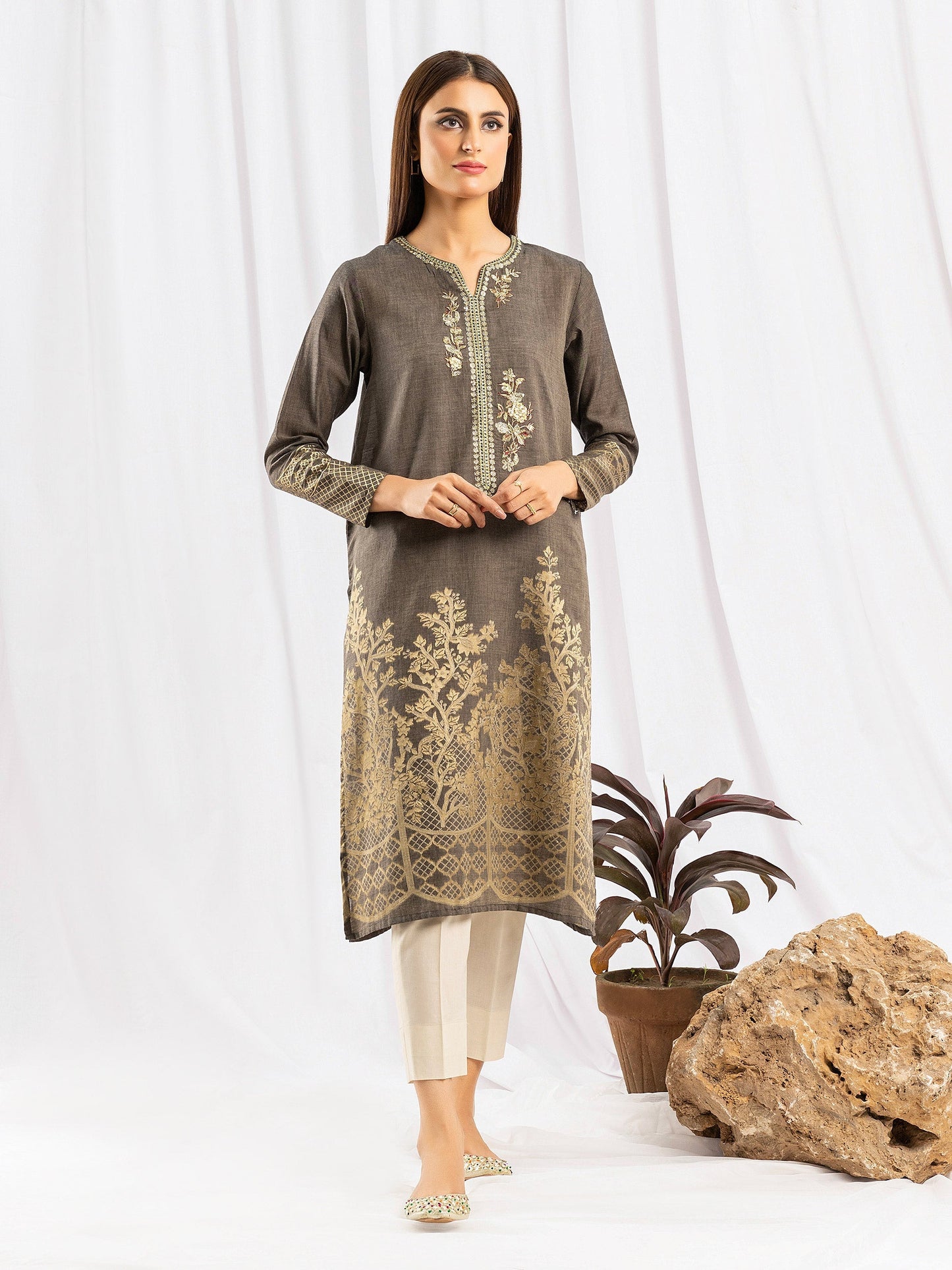 Jacquard Shirt-Embroidered (Pret)