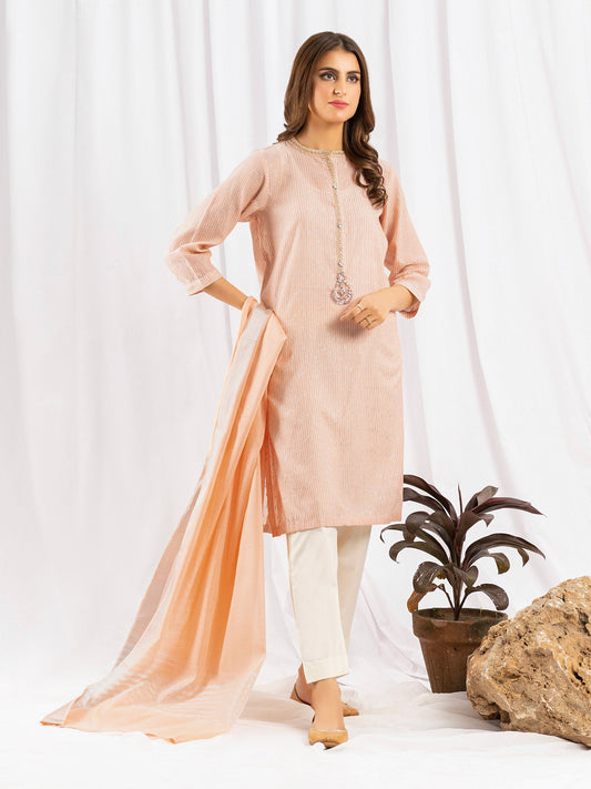 2 Piece Zari Suit-Embroidered (Pret)