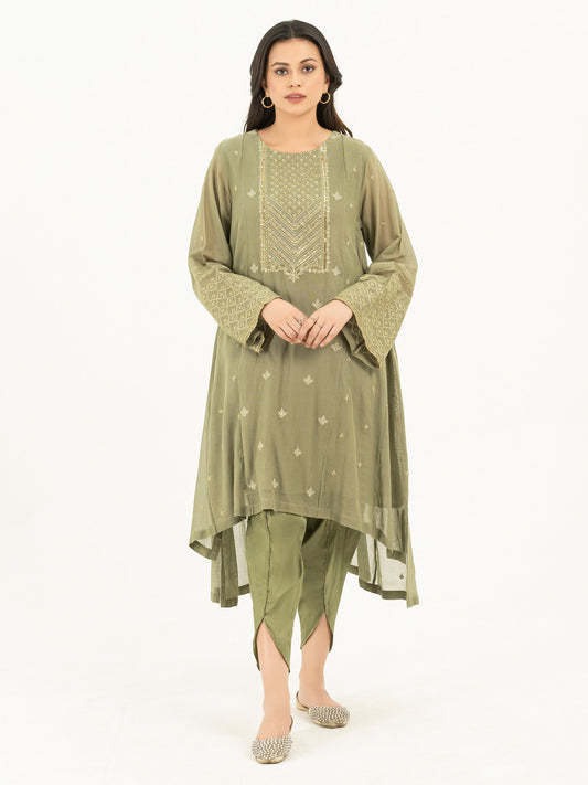 2 Piece Cotton Net Suit-Embroidered (Pret)