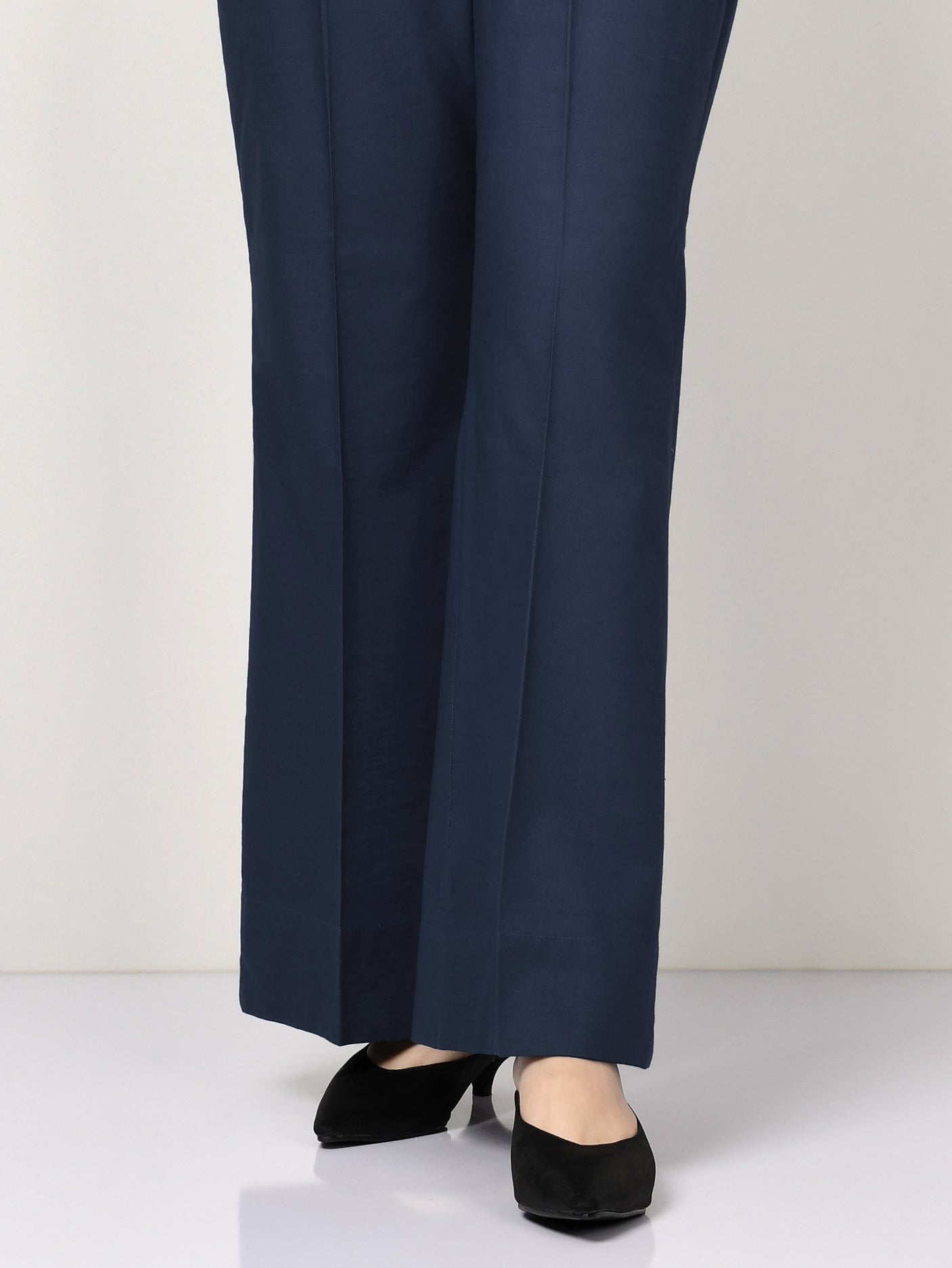 Raw Silk Pants - Dark Navy