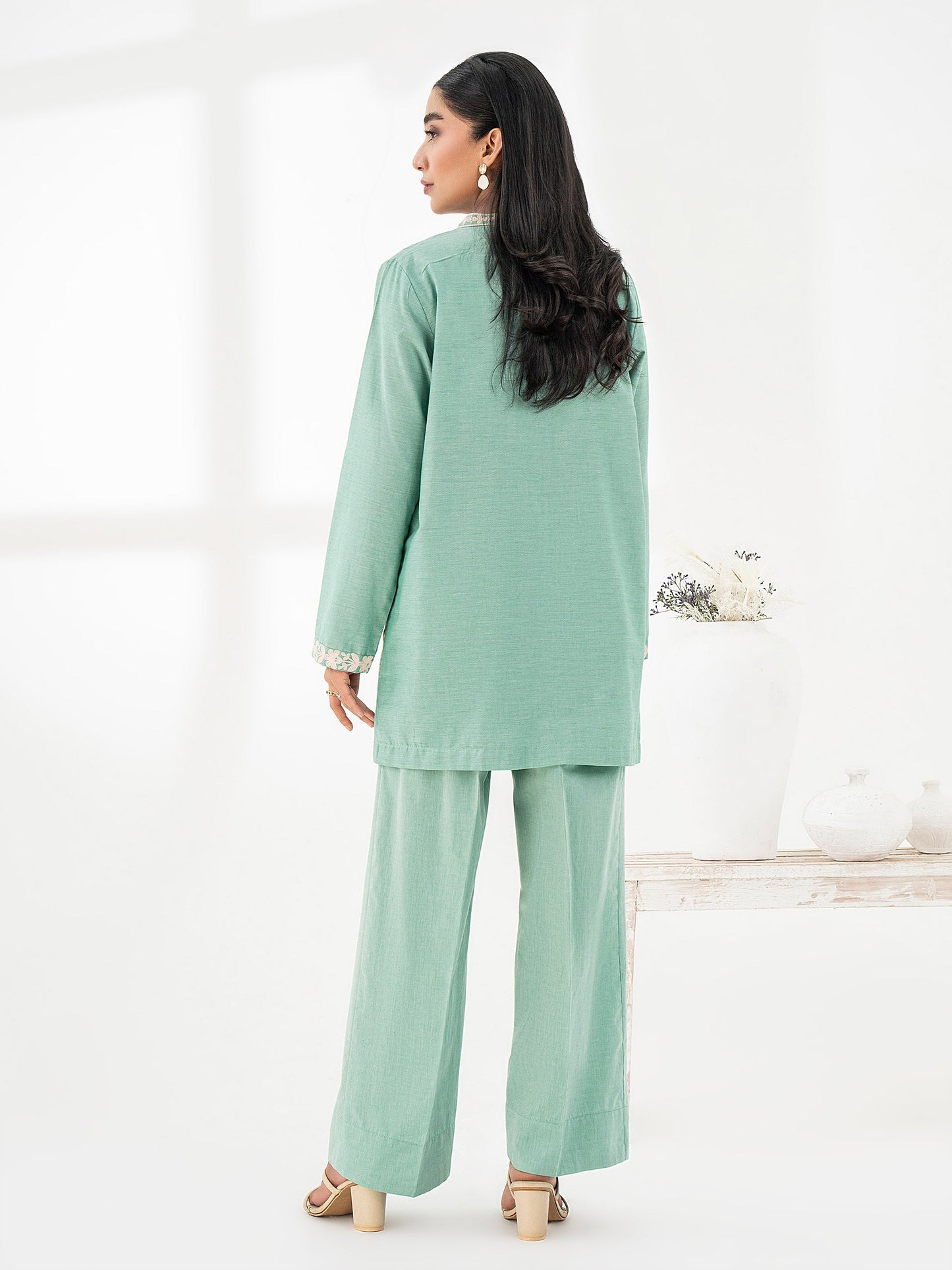 2 Piece Yarn Dyed Suit- Embroidered (Pret)