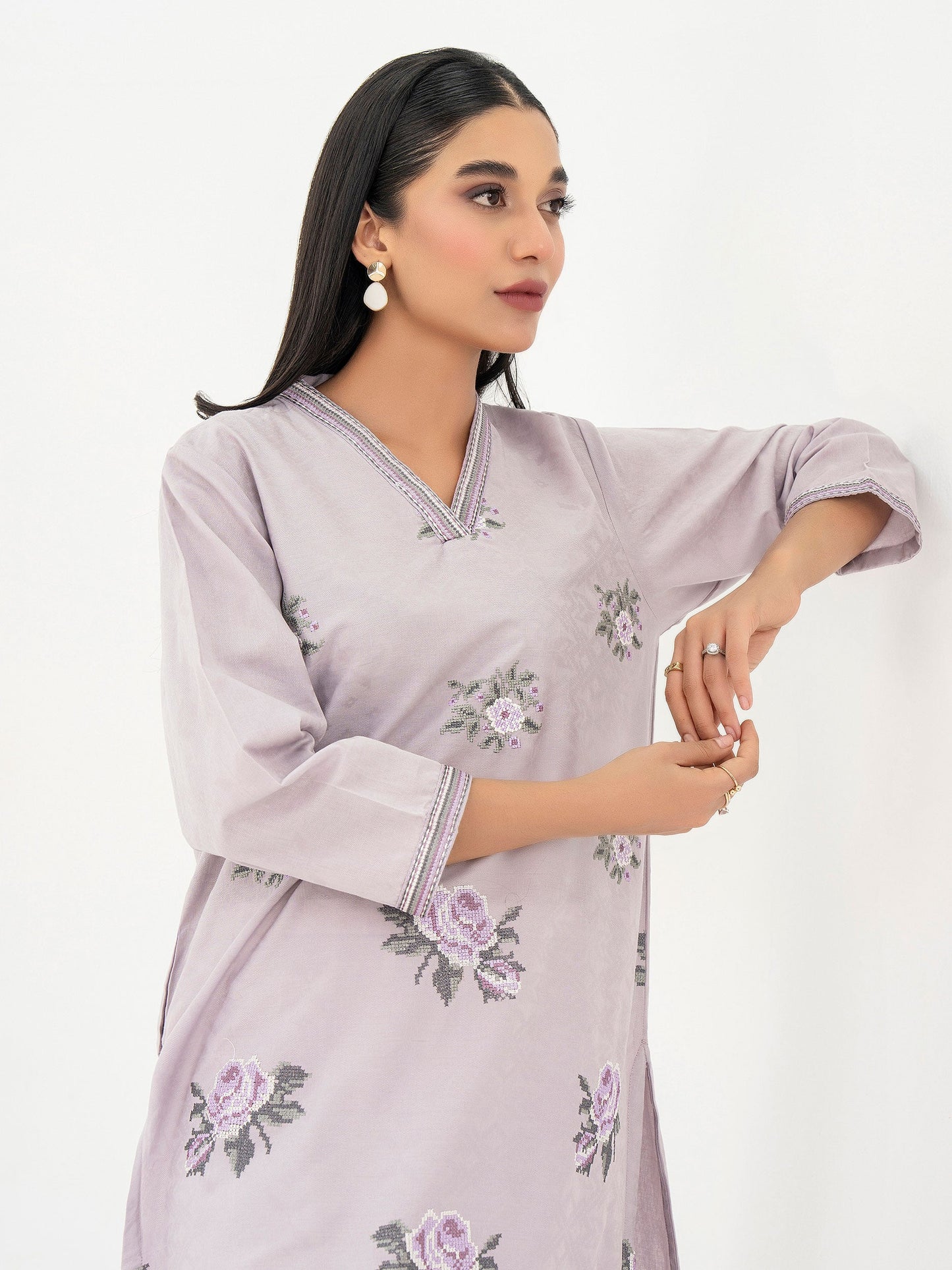 Jacquard Shirt-Embroidered (Pret)