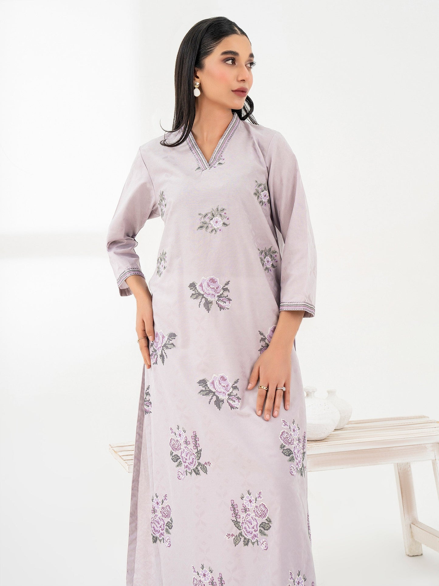 Jacquard Shirt-Embroidered (Pret)