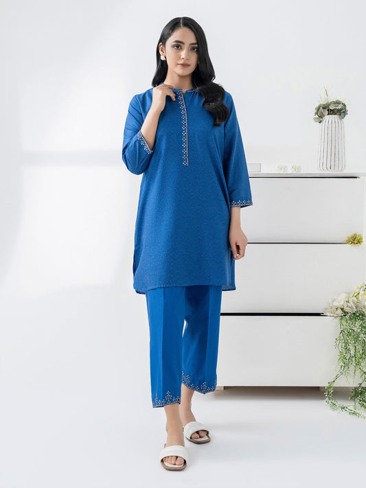 2 Piece Yarn Dyed Suit-Embroidered (Pret)