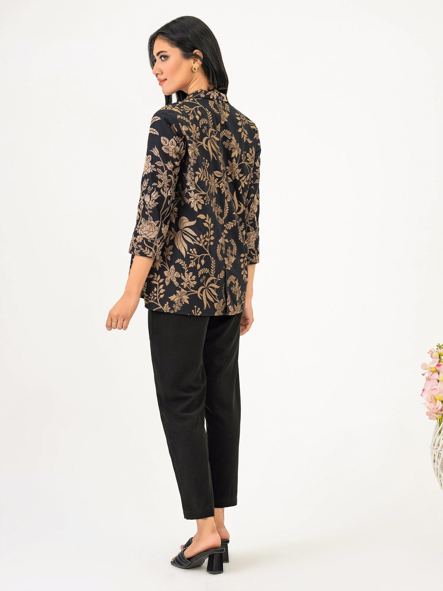 Jacquard Cardigan-Embellished (Pret)