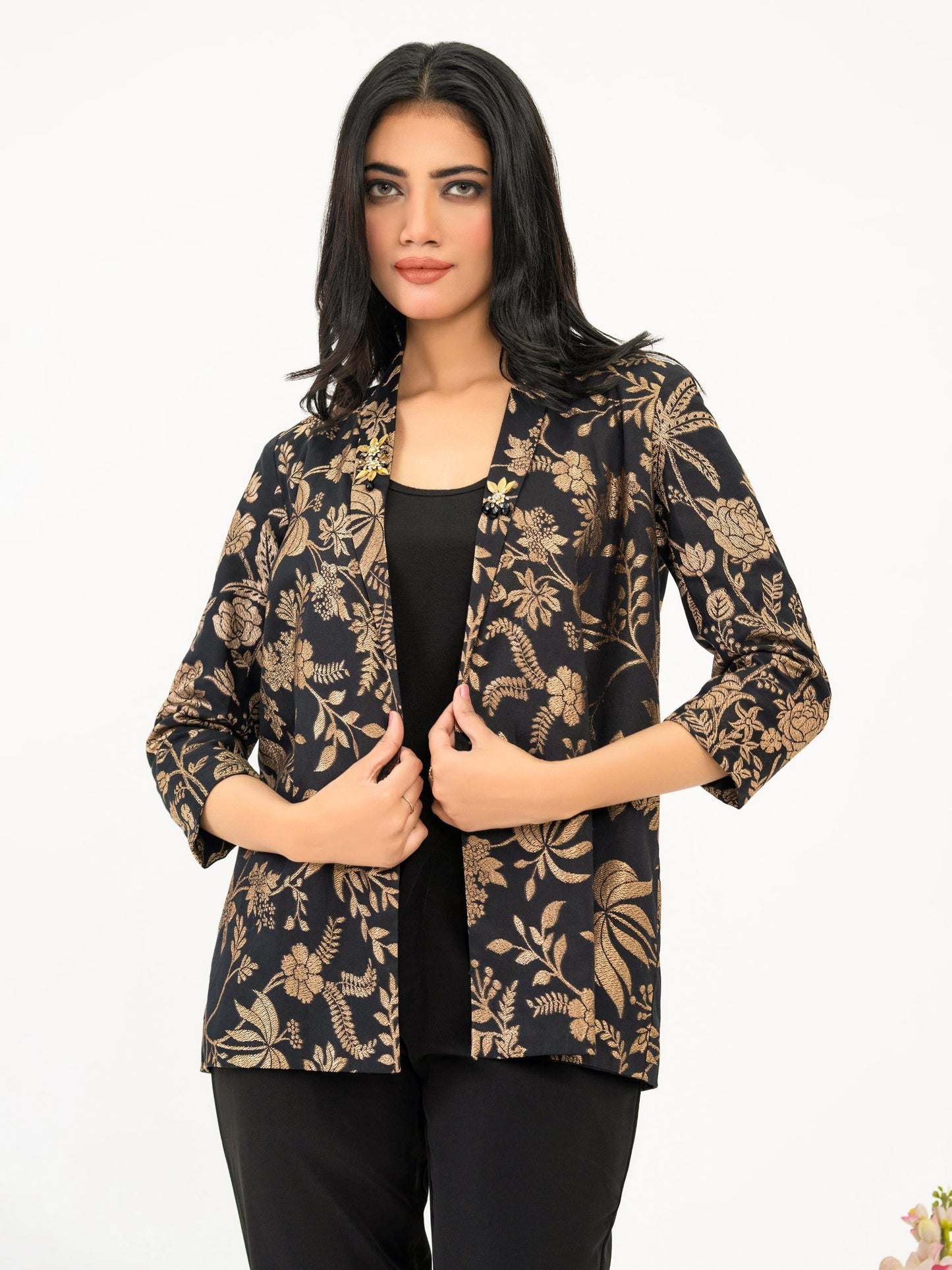 Jacquard Cardigan-Embellished (Pret)