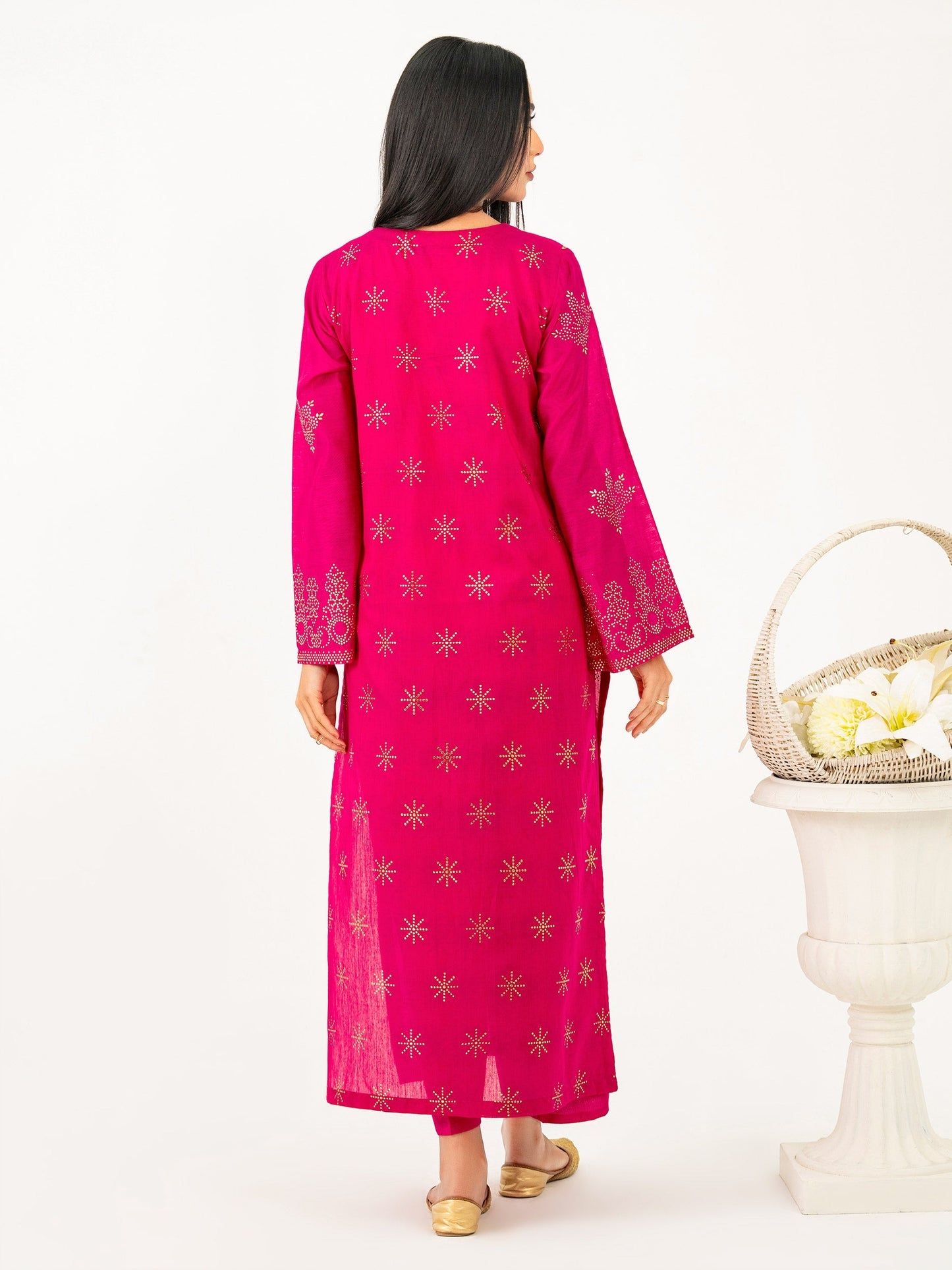 2 Piece Raw Silk Suit-Embellished (Pret)